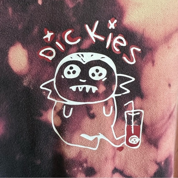 Dickies Hand Bleached Graphic Hoodie Sweatshirt Sz L One of a Kind - Picture 3 of 12